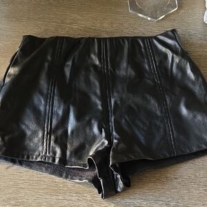 Black Women's Leather Shorts